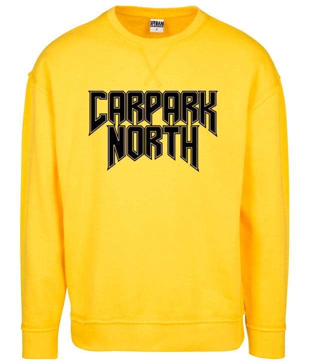 Gul Carpark North sweatshirt med sort bandtryk