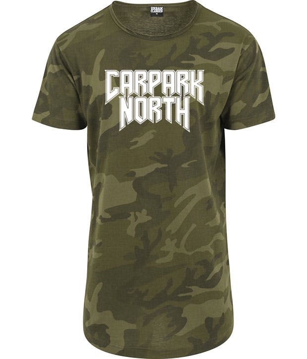 Camouflage t-shirt med hvidt Carpark North tryk